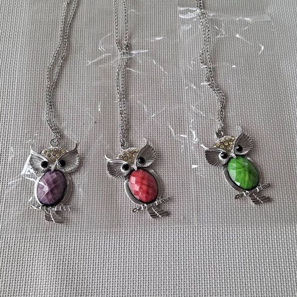 3 Owl necklace and earrings sets Nwt - Picture 2 of 8
